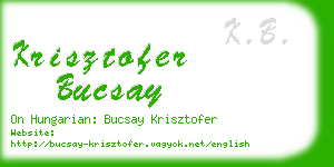 krisztofer bucsay business card